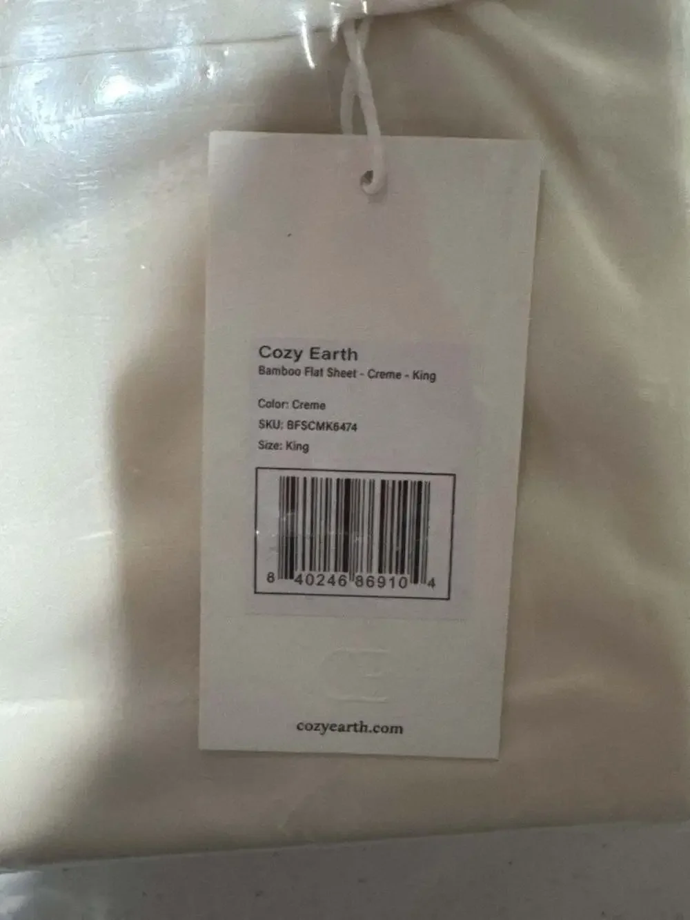 Cozy Earth Bamboo Flat Sheet, Creme, King